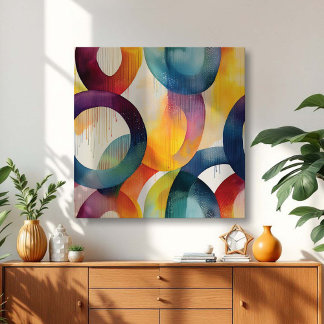 Lienzo Colorful Abstract Swirly Loops