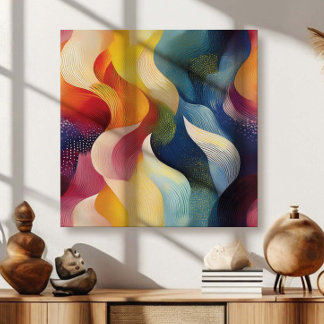 Lienzo Colorful Abstract Swirly Ribbons