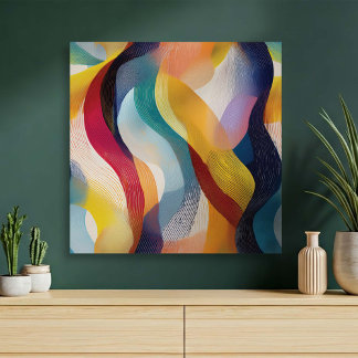 Lienzo Colorful Abstract Swirly Ribbons