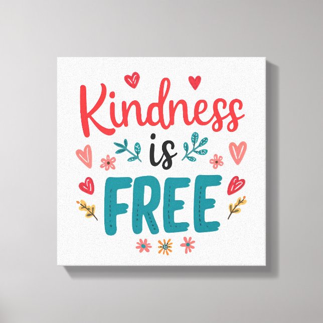 Lienzo Colorful and Uplifting Kindness Slogan (Anverso)