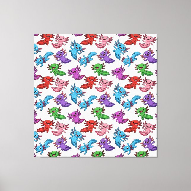Lienzo Colorful_Axolotl_Friends_Seamless_Pattern (Anverso)