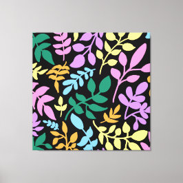 Lienzo Colorful foliage in black background