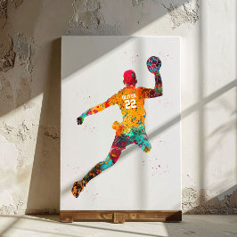 Lienzo Colorful Handball Player