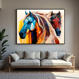 Lienzo Colorful Horses Vibrant Art