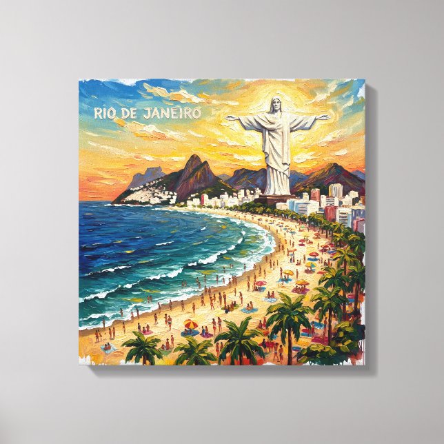 Lienzo Colorful Rio de Janeiro Beachfront Canvas (Anverso)