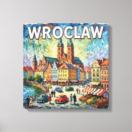 Lienzo Colorful Wroclaw Cathedral Square Canvas