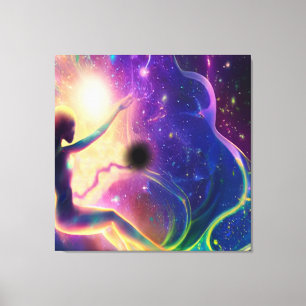 Lienzo Colorida diosa cósmica renacimiento tela estirada