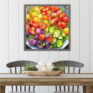 Lienzo Colorida ensalada de verano de tomate de cerezo