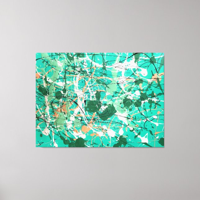 Lienzo COLORIDA SPLATTER LIV - Pintura de acción -Resumen (Anverso)