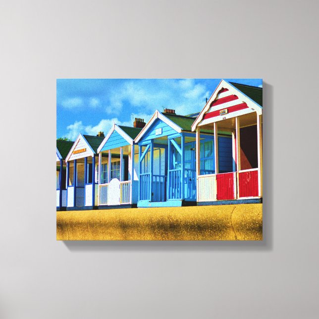 Lienzo Coloridas cabañas de playa (Anverso)