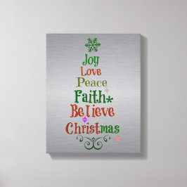 Lienzo Coloridas palabras de árbol de Navidad