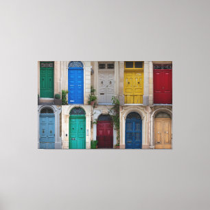 Lienzo Coloridas puertas delanteras en Malta