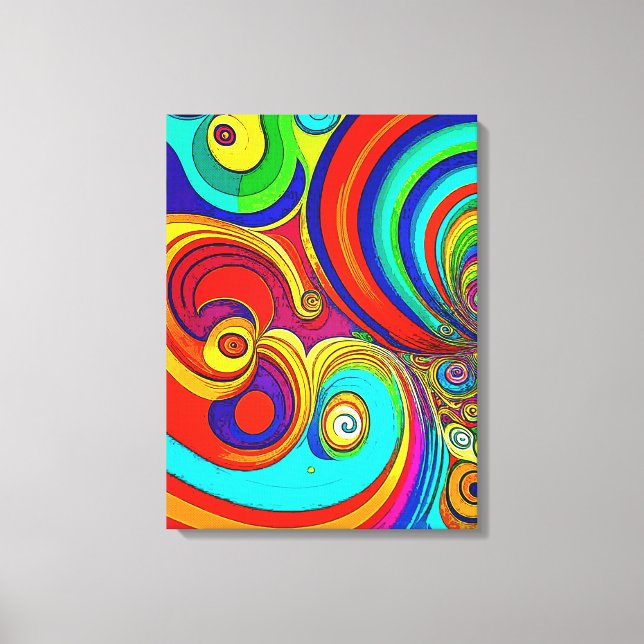 Lienzo Coloridas Y Groovy Arcoiris Swirls (Anverso)