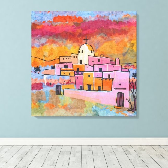 Lienzo Colorido Adobe Sudoeste (Insitu (piso de madera))