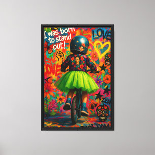 Lienzo Colorido Chica Power Canvas Wall Art con Frida