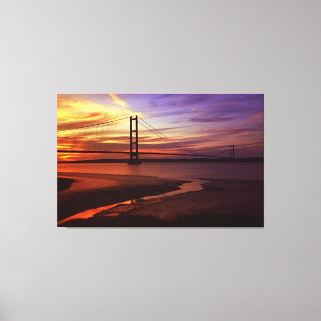 Lienzo Colorido Humber Bridge Sunset (Anverso)