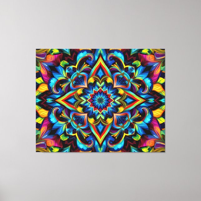 Lienzo Colorido Kaleidoscope Mandala Diseño Mug, almohada (Anverso)