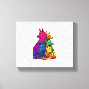Lienzo Colorido Orgullo LGBT Corazón alemán de perro past