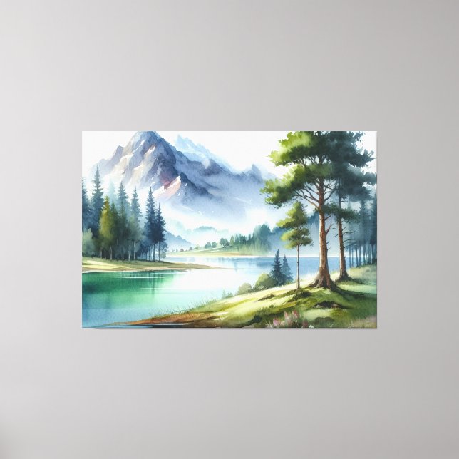 Lienzo Colorido paisaje acuático (Anverso)