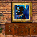 Lienzo Colorido Pop Art African Man 2 Canvas Print<br><div class="desc">Elegante estampado de lona con gráficos de un hermoso disparo en la cabeza de un hombre africano,  hecho en un falso Relieve metalizado de estilo de arte pop azul y dorado. La decoración de las habitaciones es muy agradable.</div>