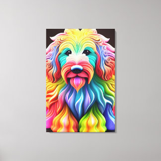 Lienzo "Colorido Resumen de Goldendoodle Diseño vibrante