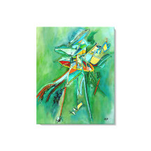 Colorido Resumen Línea Bella Artes Verde Amarillo 