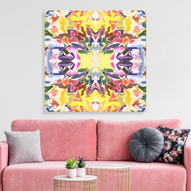 Lienzo Colorido retro psicodélico Kaleidoscope Resumen (Insitu (Sala de estar))