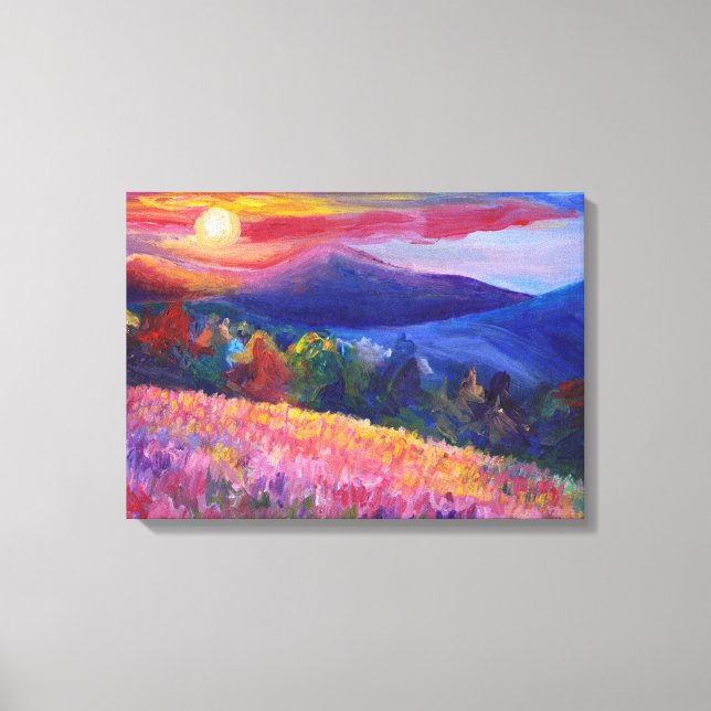 Lienzo Colorido Sunset Mountain Range Wall Art (Anverso)