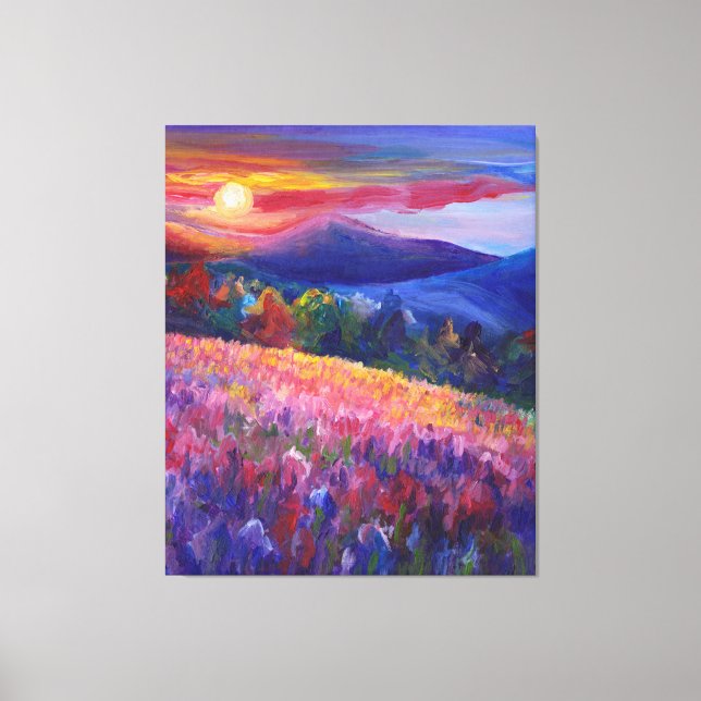 Lienzo Colorido Sunset Mountain Range Wall Art (Anverso)