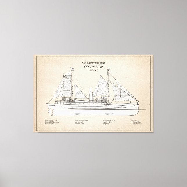 Lienzo Columbina de la oferta del faro USCG - SBD (Anverso)
