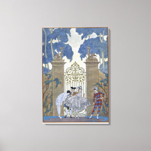 Lienzo Columbine, ilustracion para los "Fetes Galantes"