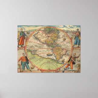 Lienzo Columbus Vespucci Magellan Pizzaro Papel Tejido Po