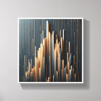 Lienzo Columnas Doradas de Lujo Verticales - Geométrico M