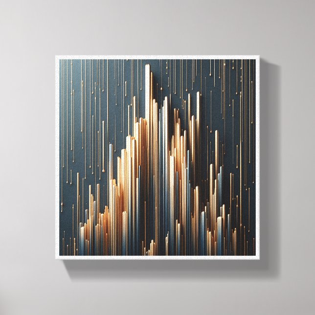 Lienzo Columnas Doradas de Lujo Verticales - Geométrico M (Anverso)