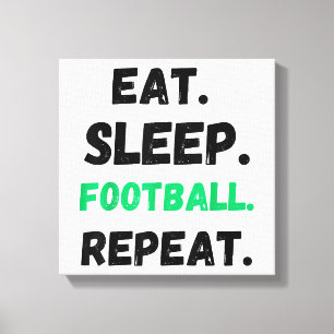 Lienzo Come Fútbol Dormir Repetir Lindo Come Fútbol Dormi