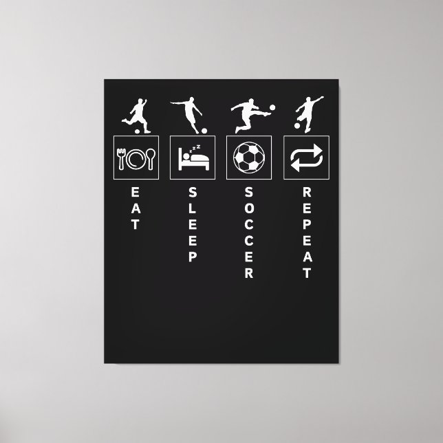 Lienzo Come Fútbol Duerme Repite (Anverso)