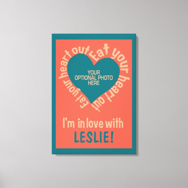 Lienzo COME SU personalizado DE SALIDA CARDÍACA foto y li (Anverso)