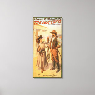 Lienzo Comedia perdida del rastro - pesca de la mujer