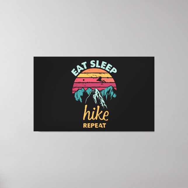 Lienzo Comer, Dormir, Caminar, Repetir (Anverso)