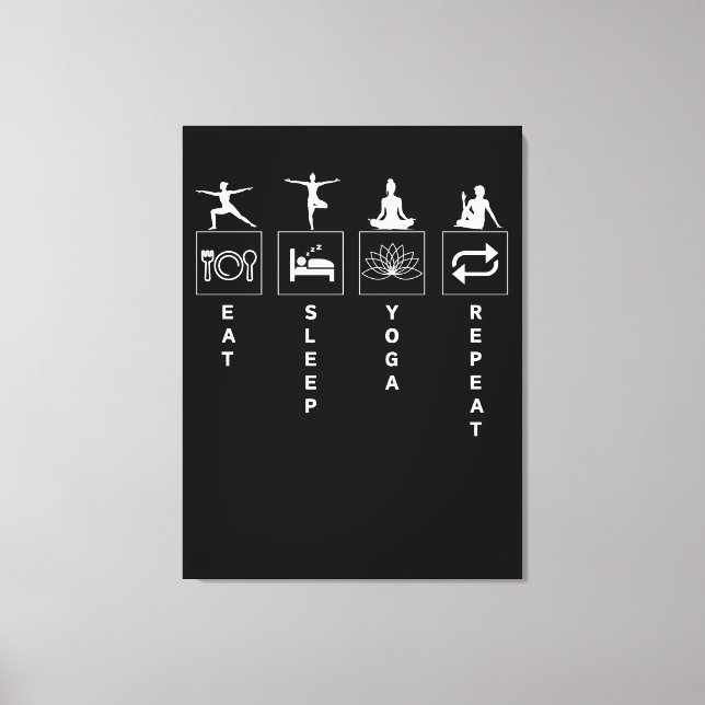 Lienzo Comer Dormir Yoga Repetir (Anverso)