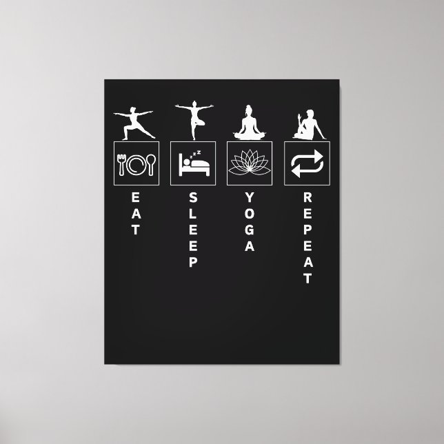 Lienzo Comer Dormir Yoga Repetir (Anverso)