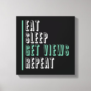 Lienzo Comer el sueño Obtener vistas Repetir - Inspirador