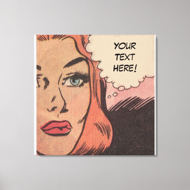 Lienzo Comic Roy Lichtenstein Style Redhead (Anverso)