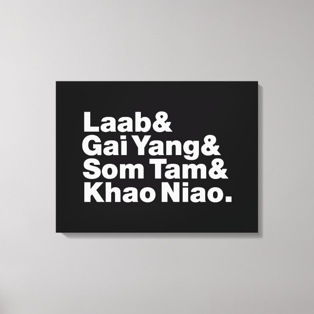 Lienzo Comida callejera tailandesa de Isaan (Anverso)