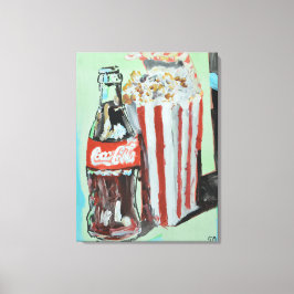 Lienzo Comida clásica de película de Cola y Palomitas de