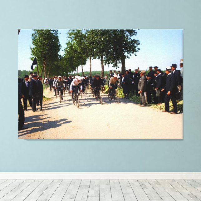 Lienzo Comienzo del primer Tour de Francia Circa 1903 (Insitu (piso de madera))
