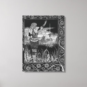 Lienzo Cómo la espada Excalibur de sir Bedivere Cast