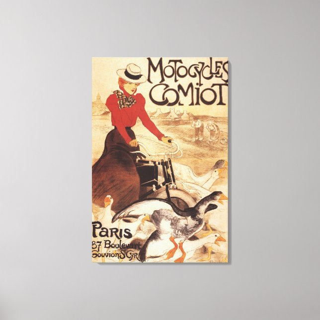 Lienzo Comot Motocycle Woman and Geese Promo Poster (Anverso)