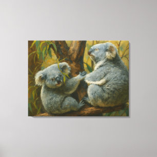 Lienzo Compañeros Koala - Par de vida salvaje realista