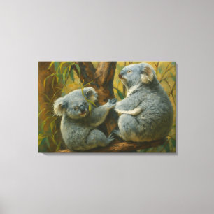 Lienzo Compañeros Koala - Par de vida salvaje realista